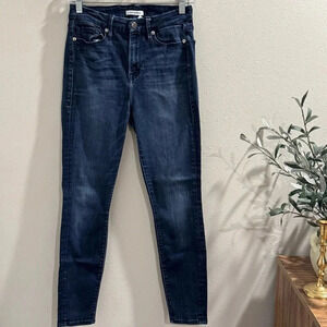 Good American Dark Wash Good Waist High Rise Stretch Denim Jeans 4/27 GAGWC103
